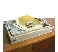 Tablett-Set Con Zink-Platte Vassoio IN Legno Vassoio Colazione Decorazione