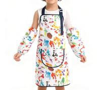 Tablier De Cuisine Pour | Bavoir À Manches Longues Ajustable Et Imperméable | Tablier De Peinture Et De Pâtisserie Pour Garçons Et Filles De 2 À 12 Ans | Idéal Pour La Cuisine, L’École Et La M