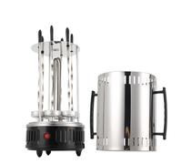 TABODD Griglia Elettrica Verticale per Shish Kebab con 6 Spiedini, 1000 W - Barbecue da Tavolo per Casa, Pollo e Kebab