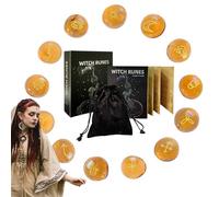 TABSIRAH Set di Rune | Pietre da, Ornamento Spirituale, Strumenti Decorativi con Guida e Borsa per Donne e Uomini per rituali paganesimi