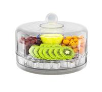 TABSIRAH Vassoio da portata refrigerato - da cocktail con per ghiaccio e coperchio, contenitore per alimenti a 4 scomparti per frutta, verdura, sushi, cupcake, picnic, compleanno