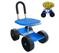 Taburete De Jardín Con Ruedas- Asiento De Trabajo Rodante Ajustable Y Resistente | Silla De Jardinería Ergonómica Bandeja Para Herramientas Y Almacenamiento Para Deshierbe En Patio Y Jardín