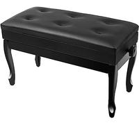 Taburete de piano, banco de piano, taburete de tocador, cómodo banco de piano dúo, con tapa abatible interior sólida para almacenamiento adicional de partituras, adecuado para la mayoría de los piano