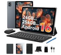 TABWEE Android 16 Tablet con Tastiera - 24 GB RAM+ 256 GB ROM(4 TB TF), Octa-Core, Gemini AI, Tablet 10 Pollici, Widevine L1, 5000 mAh, 8 MP+5 MP, Face ID, 3.5 mm Jack Port (4 Anni Garanzia)