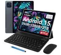 TABWEE T90 Android 15 Tablet con Tastiera - Gemini AI, 24GB RAM+128GB ROM, Octa Core T615, Tablet 11 Pollici, 1920x1200 FHD+IPS, Batteria da 8000mAh, Fotocamera AI da 13MP+5MP, 5G WiFi, GPS