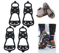 Tacchetti antiscivolo per scarpe e stivali, ramponi antiscivolo con 8 tacchetti in acciaio per neve e ghiaccio, per sport invernali, passeggiate, corsa, escursionismo, caccia, arrampicata (4 pezzi)