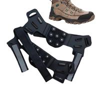 Tacchetti da ghiaccio | 7 punte di trazione regolabili antiscivolo - Ramponi da ghiaccio con strisce riflettenti - per lavoro all'aperto, inverno, pendolarismo, passeggiate, arrampicata