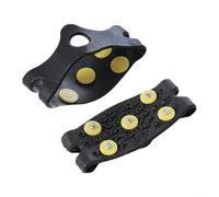 Tacchetti da ghiaccio antiscivolo per scarpe e stivali con struttura flessibile in TPE e 5 punte in acciaio per una trazione affidabile nella stagione fredda (nero)