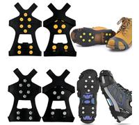Tacchetti da ghiaccio con tacchetti da neve per scarpe e stivali | Picchi universali antiscivolo per ghiaccio e neve per scarpe con borchie in acciaio micro punte per scarpe per inverno