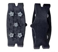 Tacchetti da ghiaccio in silicone per calzature con battistrada a cinque denti per facilitare la navigazione sicura su strade coperte di neve e gradini all'aperto smerigliati (nero)