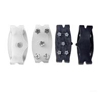 Tacchetti da ghiaccio in silicone per calzature con battistrada a cinque denti per facilitare la navigazione sicura su strade coperte di neve e gradini all'aperto smerigliati (bianco)