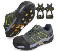 Tacchetti da ghiaccio per scarpe e stivali uomo donna inverno camminare ghiaccio neve tacchetti antiscivolo ramponi 10 borchie in acciaio Overshoe slip-on calzature in gomma elasticizzata