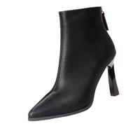 Tacchi alti con tacco gattino, stivaletti da donna, a spillo, con tacco piccolo, eleganti da ufficio, comode scarpe per il tempo libero, Nero , 38 EU