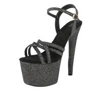 Tacchi Alti da 17 cm da Donna | Sandali con Plateau e Cinturini alla Caviglia | Tacchi estremi con Suola Antiscivolo per Le Regine delle Discoteche e Gli artisti sul palco,Nero,35 EU