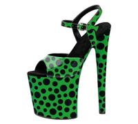 Tacchi Alti da 8 Pollici da Donna | Sandali con Plateau e Punta Aperta, altissimi, Perfetti per Pole Dance, Night Club, Striptease e Feste in Maschera,Verde,35 EU