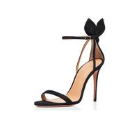 Tacchi Alti Da Donna, Sandali Con Tacco A Spillo in Velluto Di Grandi Dimensioni 12 Cm Punta Aperta Cinturino Alla Caviglia Décolleté Con Fibbia Ballo Appuntamento Scarpe Da Donna , 38 EU ,Black