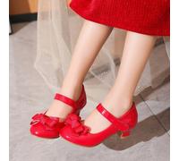 Tacchi alti di moda con materiale a specchio, in colore unito, con decorazione a fiocco a 3 strati sulla punta, adatti per feste e spettacoli EUR34,EUR35,EUR36,EUR27,EUR28,EUR29,EUR30,EUR31,EUR32,EUR3