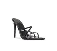 Tacchi Alti Sandali High Heels Donna Punta Aperta Infradito Stiletto Senza Schienale Slip On Pantofole Scarpe 10 Cm-Black||Numeric_40
