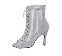 Tacchi alti traspiranti con tomaia in rete per un comfort ottimizzato, stile elegante per la vita quotidiana e il tempo libero, argento, 37 EU