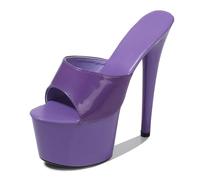 Tacchi altissimi da 17 cm da Donna | Sandali Stiletto Sexy per Matrimoni, Discoteche, Pole Dance/Strip Dance | Supporto Plantare e Design Antiscivolo,Viola,40 EU