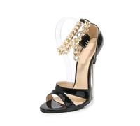 Tacchi da Ballo Professionali da Donna - Scarpe da Pole Dance con Tacco a Spillo da 16 cm e Cinturini alla Caviglia bloccabili - Scarpe da Ballo in Maschera,Nero,36 EU
