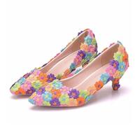 Tacchi da Sposa da Donna Sandali con Tacco Alto Bianchi da Sposa, da Sposa, da 5 Cm, con Tacchi A Spillo, da Festa, da Spogliarellista, da Donna(Multicolor,39)