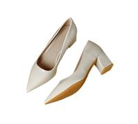 Tacchi da Sposa da Donna Scarpe da Barca con Tacco Alto e Punta a Punta, Scarpe Eleganti da Donna, Scarpe da Sposa Bianche Basse(White 7cm,37)