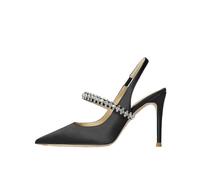 Tacchi da Sposa da Donna Taglie 34-45 Sandali da Donna con Diamanti Tacco Sottile Punta in Pelle Tacco Alto Scarpe da Sposa da Donna(Black 8CM Heel,41)