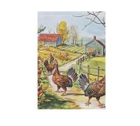 Tacchini che camminano liberamente Farmyard bandiere all'aperto per giardino bandiere all'aperto banner per la decorazione del cortile 28x40 doppia faccia