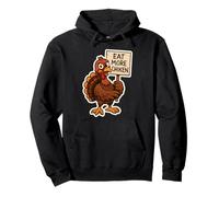 Tacchino, con, Segno, Mangiare, più, Chiken, Divertente, Ringraziamento, Scherzo Felpa con Cappuccio