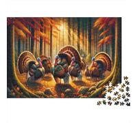 Tacchino della Foresta Puzzle 1000 Pezzi Carta per Adulti Bosco Illuminato dal Sole Gioco di Puzzle 1000 Pezzi Relax Concentrazione Regalo 70x50cm/1000pcs