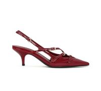Tacco Kitten Closed Pointed-Toe D'Orsay Cinturino sul retrò Pumps Dress Ufficio Scarpe per Donne Le Signore Ragazze Burgundy Numero 37