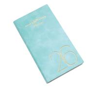 Taccuino 2026 settimane e mensile, 120 pagine, a righe, datato, formato tascabile, agenda accademica per la pianificazione giornaliera, 9,4 x 17,9 cm in pelle