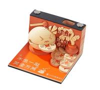 Taccuino 3D portafortuna tridimensionale adesivo, calendario 2026, calendario 2026-125 pagine (8 x 8 x 5,5 cm) per registrare e ricordare eventi importanti, decorazioni per ufficio e stanza