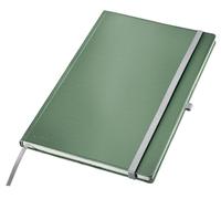 Taccuino a quadretti A4 stile Leitz, copertina rigida, 160 pagine, 80 fogli, carta certificata FSC da 100 g/m², fascia elastica e segnalibro, per ufficio e casa, verde, 44761053