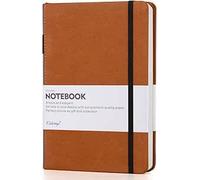 Taccuino a righe, classico, formato A5, con passante per penna, carta spessa a righe, 128 pagine, grigio, 21,3 x 14,5 cm, copertina in similpelle + segnalibro + tasca posteriore + fascia