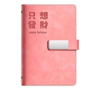 Taccuino a risparmio di denaro, in pelle ricaricabile, 90 pagine, 6 anelli, copertina in pelle per il budget quotidiano, agenda di bilancio ricaricabile