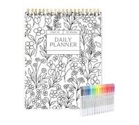 Taccuino a spirale colorato e agenda giornaliera, 21,9 x 27,9 cm, set di planner giornaliero e settimanale per la gestione delle attività, lista di controllo del programma di lavoro in aula e