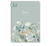 Taccuino A5 con linee "Foglie di menta" di Trendstuff by Häfft - 124 pagine, 62 fogli - ideale come diario, journal, libro delle idee, quaderno - Sostenibile & rispettoso con il clima