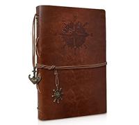 Taccuino A5 in Pelle PU con Carta Kraft Ricaricabile Vintage Refillable per Notebook Diario di Viaggio, Bound Beautiful Travel Diary Ring Binder Sketchbook Vintage Notebook (A5 Brown)