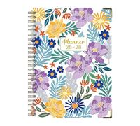 Taccuino ad anelli, agenda calendario | Agenda spessa A5 con design floreale, blocco note inglese luglio 2025-giugno 2026 per schizzi Bullet Journaling prendere appunti College Law Work Research