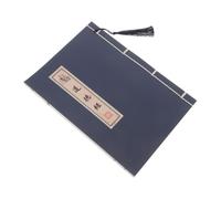 Taccuino Cinese per Calligrafia, 81 Sezioni, Carta Xuan Blu | Pagine Microtesturate, Dorso Piatto Classico, Apertura a 180 Gradi, Uso in Casa