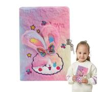 Taccuino con coniglietto di peluche, diario segreto con serratura con serratura, diario con coniglio, diario di peluche per scuola, viaggi, per bambini, ragazze e bambini