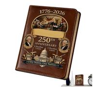 Taccuino con copertina rigida, 250° Patriottico commemorativo, storico statunitense, per collezione di ricordi, per adulti, adolescenti, bambini, casa, ufficio, classe
