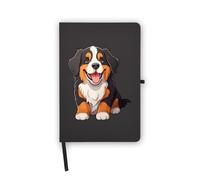 Taccuino con cucciolo di cane della montagna del Bernese, pagine bianche, copertina in ecopelle, agenda, diario, quaderno di lavoro