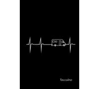 Taccuino con disegno della frequenza cardiaca "Il mio cuore batte per i camper": Libretto campeggio, agenda, diario, taccuino tascabile
