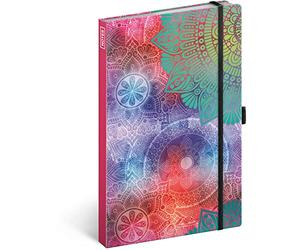 Taccuino con elastico e pagine a righe, per donne e ragazze, per la scuola e il lavoro 21x13 Mandala