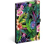 Taccuino con elastico e pagine a righe, per donne e ragazze, per la scuola e il lavoro 21x13 tropicale