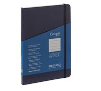 FABRIANO - 19621004 - Taccuino EcoQua Plus - con elastico - rilegatura cucita - A5 - 5 mm - 80 fogli - righe - blu scuro - Fabriano - 94730 - Conf. da 1 Pz. - 19621004