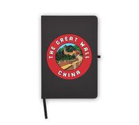 Taccuino con emblema della Grande Muraglia Cinese, pagine bianche, copertina in ecopelle, agenda, diario, quaderno di lavoro
